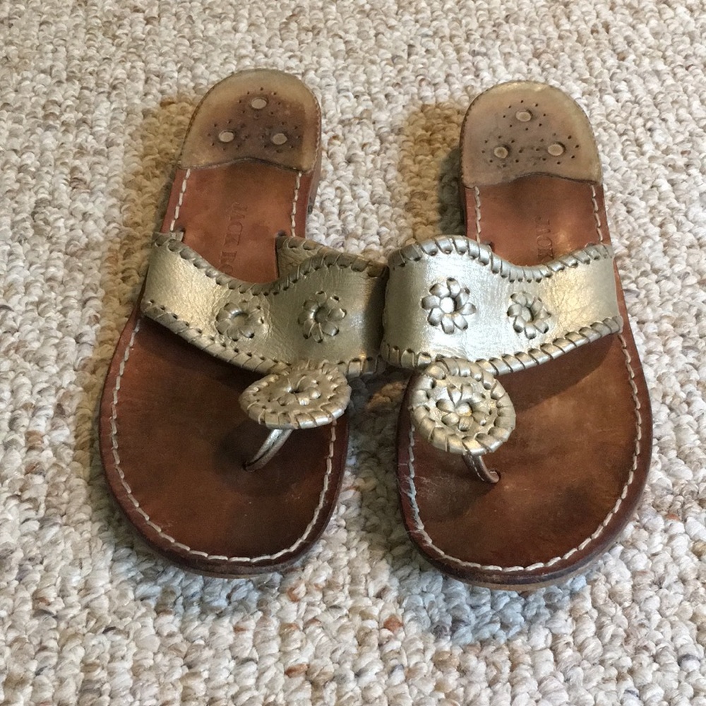 Jack Rogers gold sandals